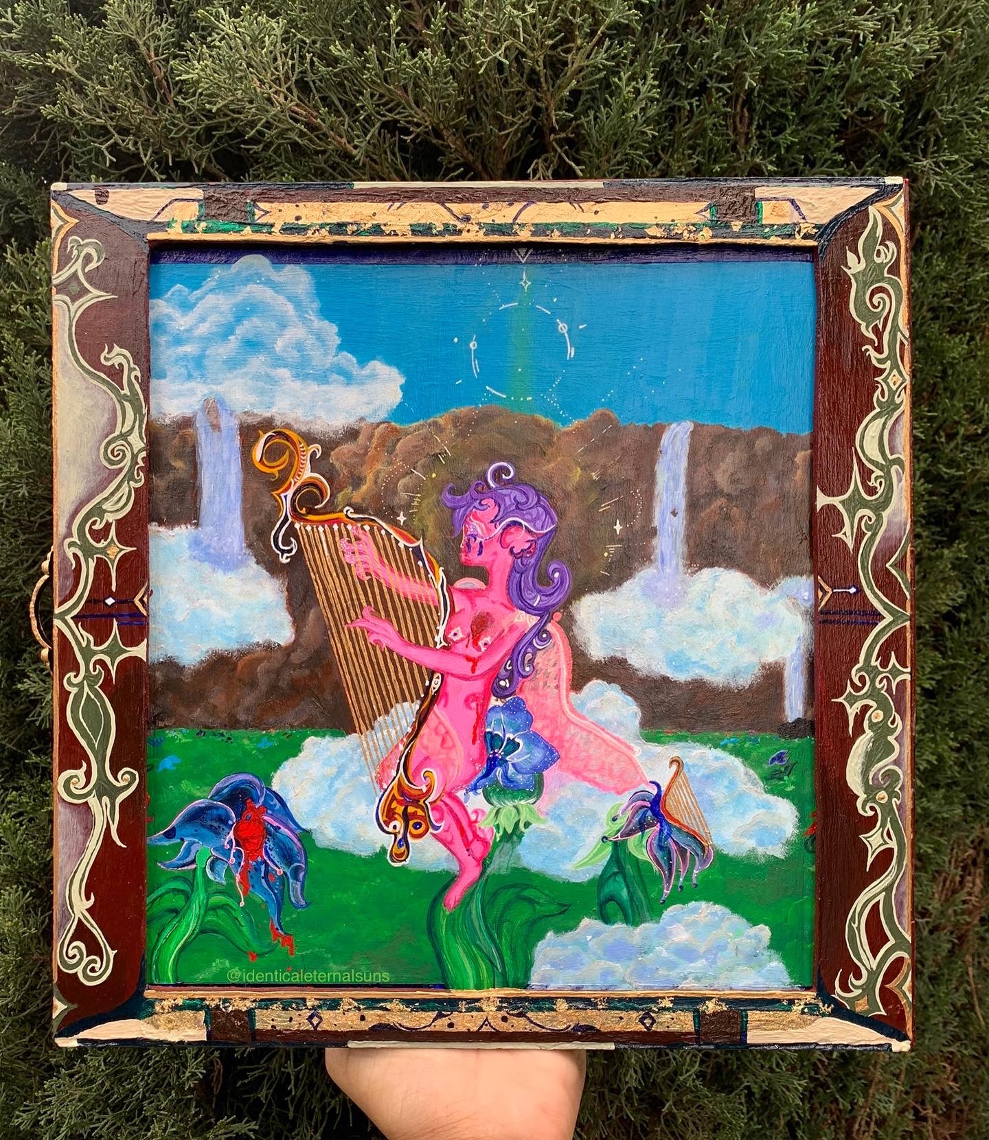 Heartbroken Harp Angel Original Slide Painting