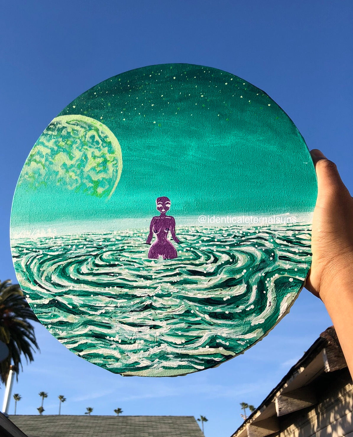 Purple Seafomia Nymph Feminine Being Original Painting, Purple sea creature, purple sea nymph, purple siren, Seafomia Nymph Feminine Being, sea goddess art, sea siren goddess art, divine feminine sea goddess, purple ocean goddess, otherworldy sea goddess, celestial siren, ethereal purple creature art, identicaleternalsuns