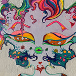 Heavenly Specimen Face 4, angelic realms, otherworldly sketch, heavenly face divinities, identicaleternalsuns, beautiful creatures, odd pretty core, colorful creature art, trippy alien sketch, heavenly specimen, angel face drawing, pretty entities, DenleyTwins, colorful drawings, whimsical illustrations, creature drawing, bizarre art, Heavenly Specimen Face 4