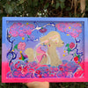 In an Opalescent Dream Realm lies a Baby Llama Original Painting