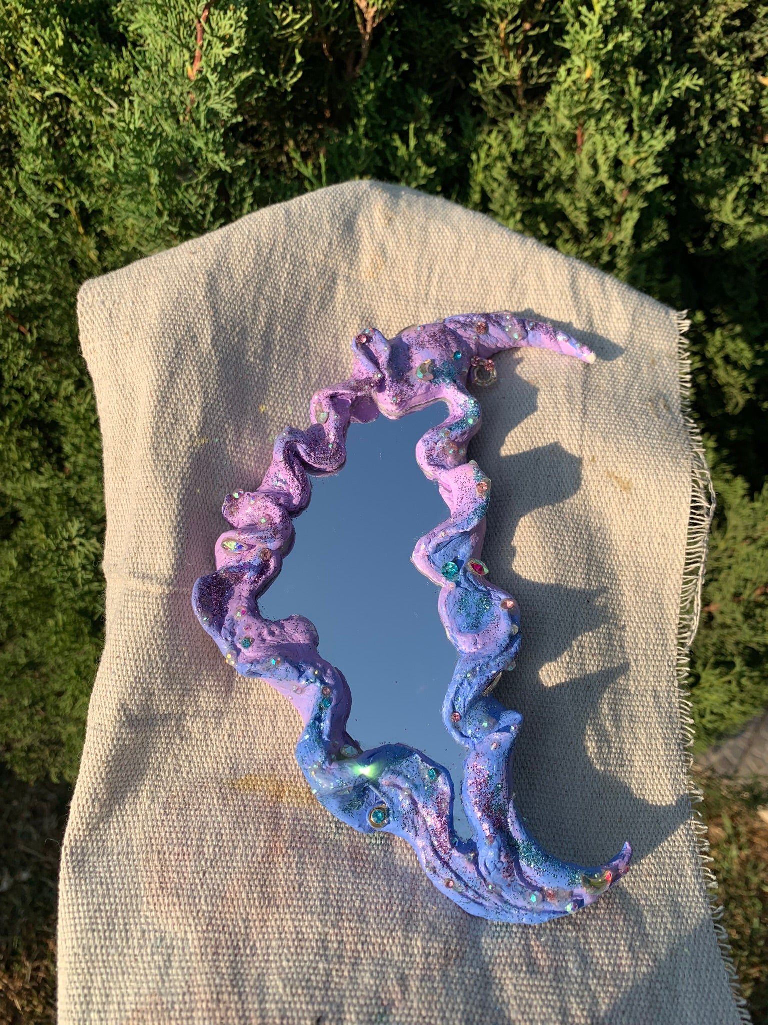 Mystical Enchanted Fairy Mirrors, Fairy mirrors, fairytale mirror, fairy core mirror, fairytale core mirrors, fairy cottage core mirrors, cottage core mirrors, enchanted mirrors, enchanting mirrors, fairytale pocket mirrors, cottage core pocket mirrors, Fae, Faecore, Fairycore, fae accessories, faerie art, faerie room decor, fairy room decor, Identicaleternalsuns, art collection, art buyer, DenleyTwins, Whimisal decor, mystical gifts, fairy inspired gifts