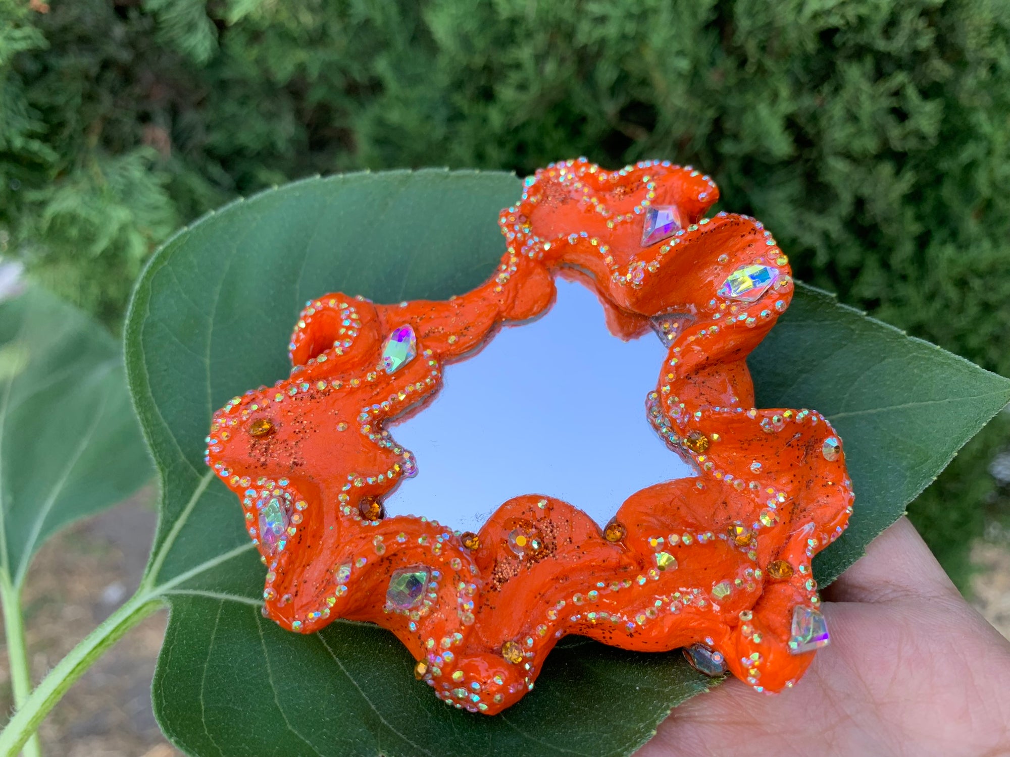 Mystical Enchanted Fairy Mirrors, Fairy mirrors, fairytale mirror, fairy core mirror, fairytale core mirrors, fairy cottage core mirrors, cottage core mirrors, enchanted mirrors, enchanting mirrors, fairytale pocket mirrors, cottage core pocket mirrors, Fae, Faecore, Fairycore, fae accessories, faerie art, faerie room decor, fairy room decor, Identicaleternalsuns, art collection, art buyer, DenleyTwins, Whimisal decor, mystical gifts, fairy inspired gifts