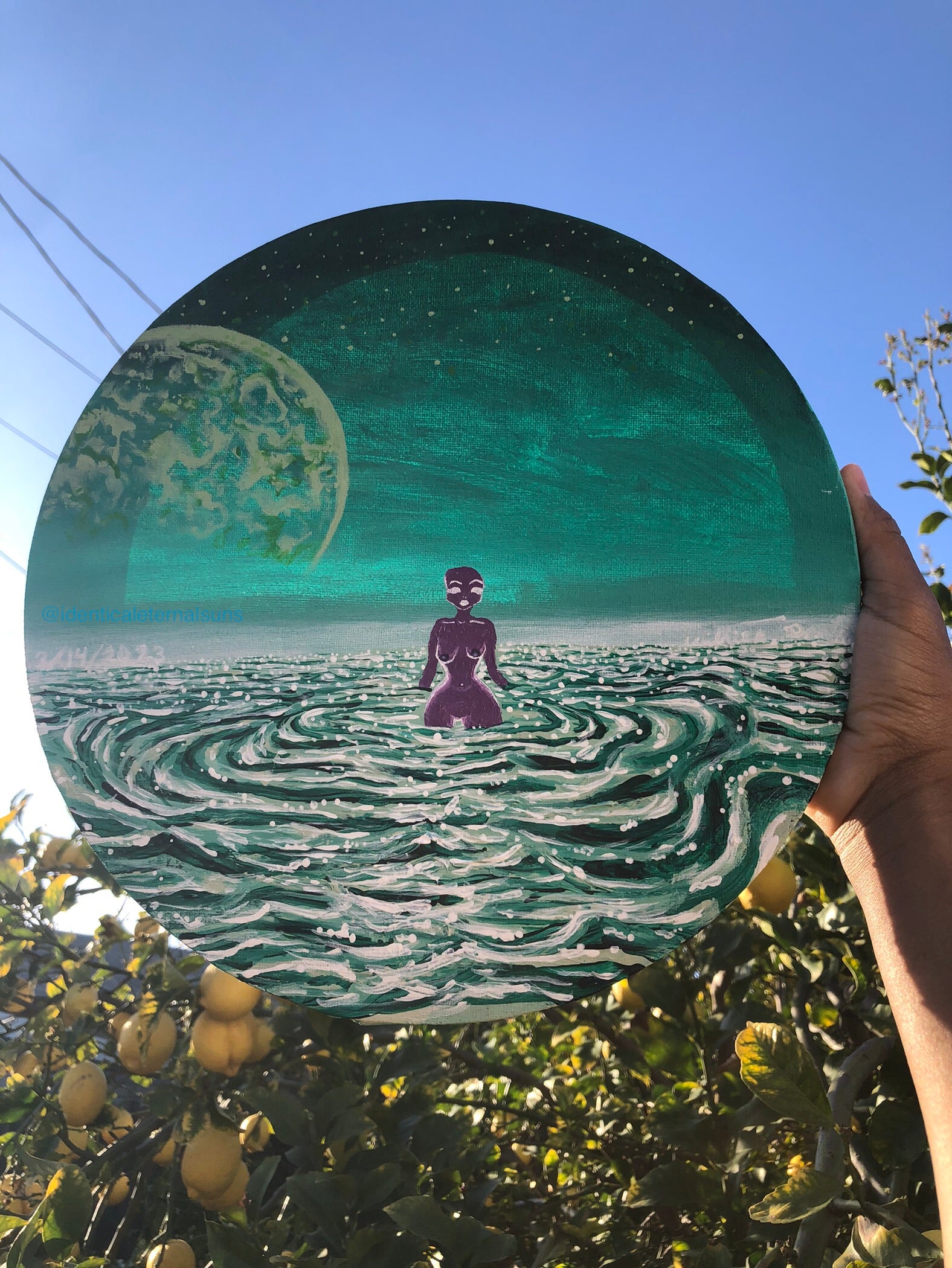 Purple Seafomia Nymph Feminine Being Original Painting, Purple sea creature, purple sea nymph, purple siren, Seafomia Nymph Feminine Being, sea goddess art, sea siren goddess art, divine feminine sea goddess, purple ocean goddess, otherworldy sea goddess, celestial siren, ethereal purple creature art, identicaleternalsuns