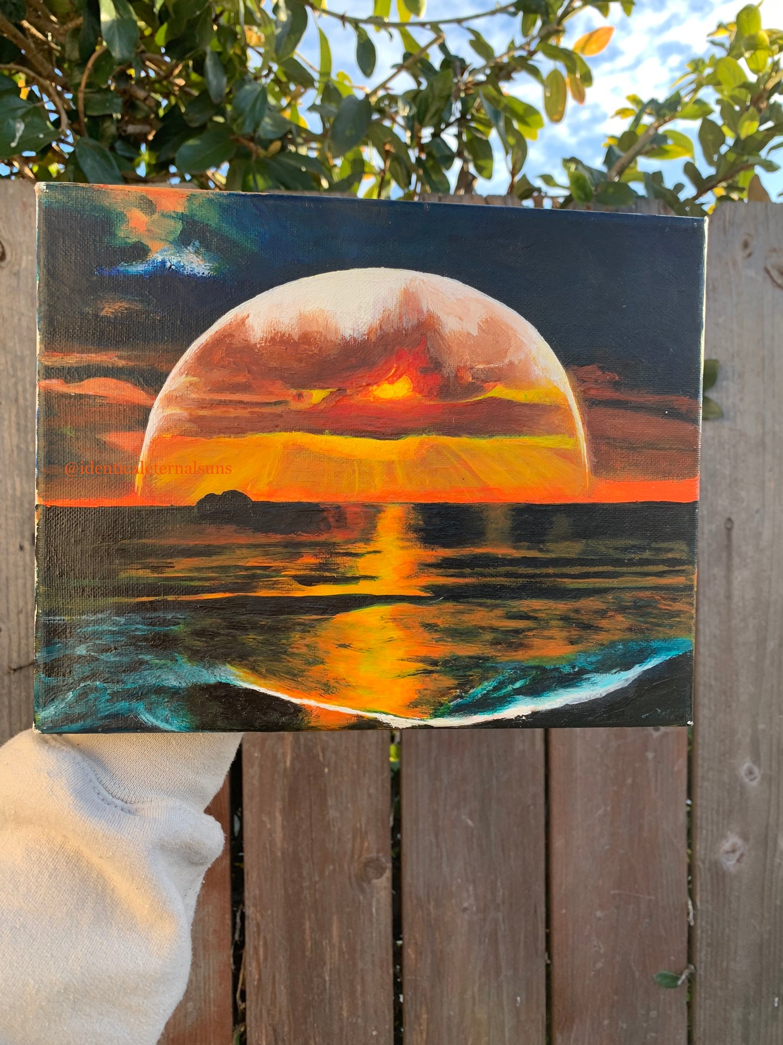 Solar Seashores, Solar Seashores original seascape painting, realistic sunset ocean landscape painting. A seascape sunset by the ocean realistic painting. Sunset by the Ocean artwork. Sunset by the Sea painting for sale. Solar Ocean canvas artwork. Seascape painting. Original Sunset painting. Sunset artwork. Nature landscapes. Sunset landscape painting. Sunset by the seashores landscape artwork. Solar seashores art painting, Identicaleternalsuns