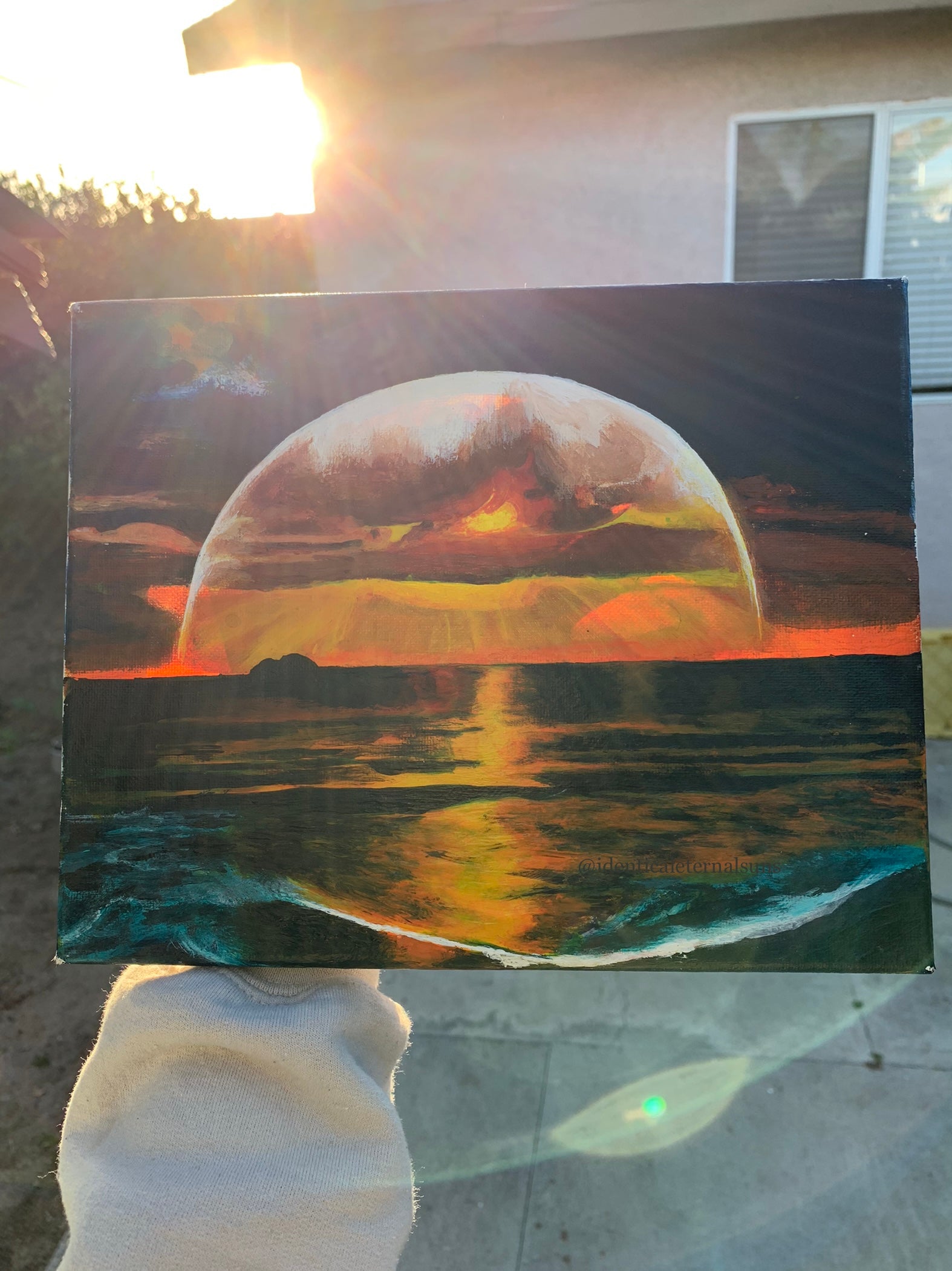 Solar Seashores, Solar Seashores original seascape painting, realistic sunset ocean landscape painting. A seascape sunset by the ocean realistic painting. Sunset by the Ocean artwork. Sunset by the Sea painting for sale. Solar Ocean canvas artwork. Seascape painting. Original Sunset painting. Sunset artwork. Nature landscapes. Sunset landscape painting. Sunset by the seashores landscape artwork. Solar seashores art painting, Identicaleternalsuns
