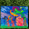 Whimsical creatures art, Beautiful mythical colorful creature artwork, Otherworldly alien painting, Femme alien artwork for sale, three feminine neon entities, Trippy Neon alien original canvas art, skateboard shop art, colorful a lien pop painting for sale, Trippy rave Alien artwork, Psychedelic alien canvas, Sci-Fi rainbow alien painting, IdenticalEternalSuns, Neon Ethereal Entities of Tara