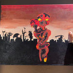 Magma Lovers in an abandoned town Original painting