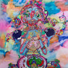 identicaleternalsuns, Orignal drawing, colorful ink drawing, trippy drawings, poster wall art, color burst, colorful detailed art, arte, extremely colored drawing, fantastical art designs, whimsical detailed, rainbow alien drawing, heart collector, precious-core, alien, scifiart, neon lights, rave, drawing, sketch, wonderland, otherworldly, divine, supernatural, creature, trippy drawings, feeling alive, The Delicate Heart Collector