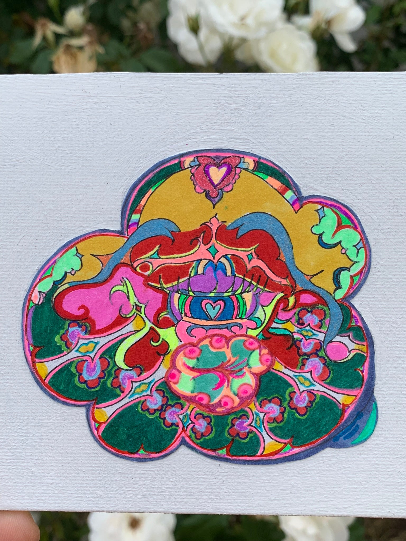 Heavenly Specimen Face #24 Drawing, Angelic realms, otherworldly, heavenly, angel face divinities, identicaleternalsuns, beautiful creatures, odd core, sacred, spiritual, divine, grace, creature, trippy, heavenly specimen, angel face, brilliance, drawing, ecstatic, glorious, love, precious, spiritual, new earth, pretty entities, DenleyTwins, Mixed media drawings, colorful drawings, detailed art, artwork, art design, whimsical illustrations, alien drawing, alien creature art, creature drawing, bizarre art