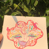 Heavenly Specimen Face #23 Drawing, Angelic realms, otherworldly, heavenly, angel face divinities, identicaleternalsuns, beautiful creatures, odd core, sacred, spiritual, divine, grace, creature, trippy, heavenly specimen, angel face, brilliance, drawing, ecstatic, glorious, love, precious, spiritual, new earth, pretty entities, DenleyTwins, Mixed media drawings, colorful drawings, detailed art, artwork, art design, whimsical illustrations, alien drawing, alien creature art, creature drawing, bizarre art