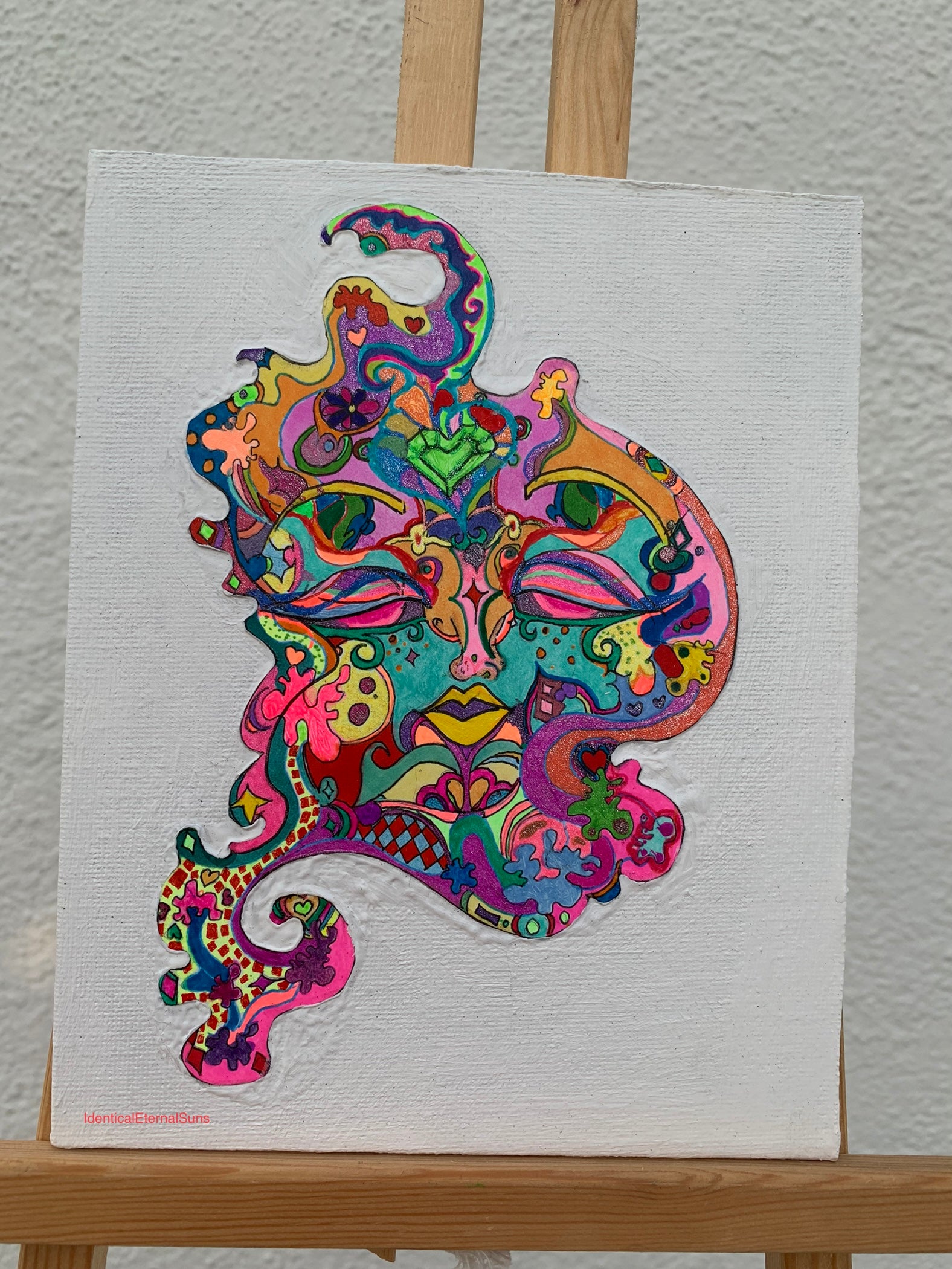 Heavenly Specimen Face #21 Drawing, Angelic realms, otherworldly, heavenly, angel face divinities, identicaleternalsuns, beautiful creatures, odd core, sacred, spiritual, divine, grace, creature, trippy, heavenly specimen, angel face, brilliance, drawing, ecstatic, glorious, love, precious, spiritual, new earth, pretty entities, DenleyTwins, Mixed media drawings, colorful drawings, detailed art, artwork, art design, whimsical illustrations, alien drawing, alien creature art, creature drawing, bizarre art