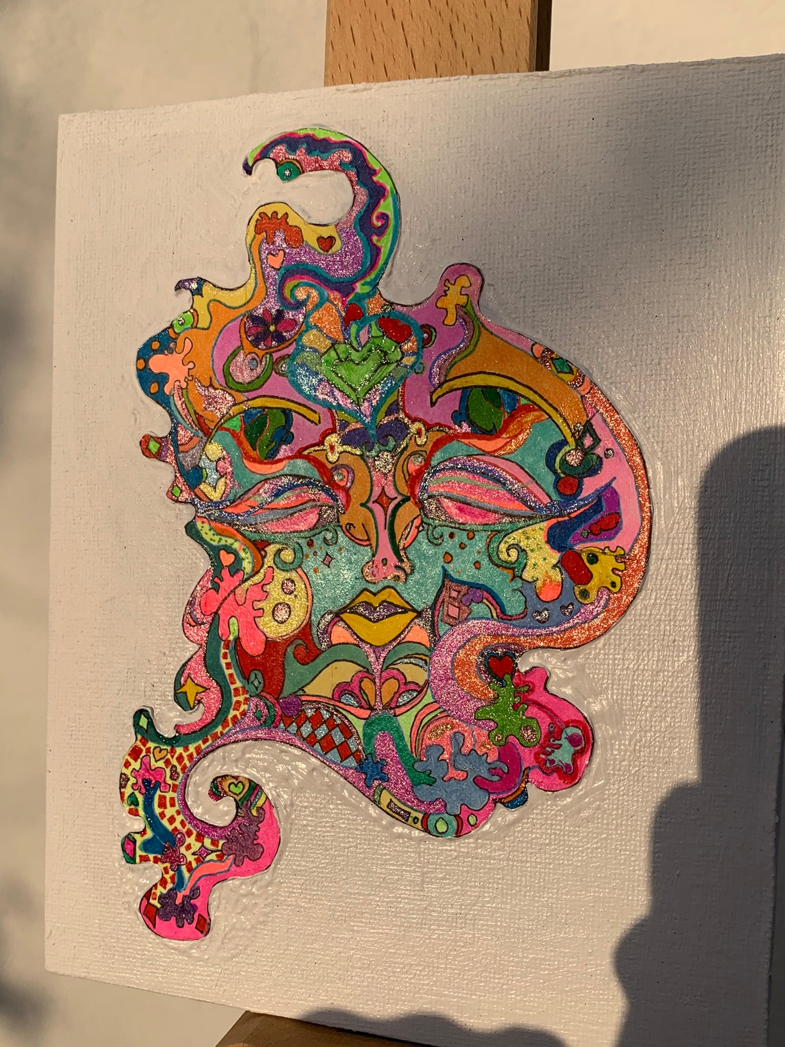Heavenly Specimen Face #21 Drawing, Angelic realms, otherworldly, heavenly, angel face divinities, identicaleternalsuns, beautiful creatures, odd core, sacred, spiritual, divine, grace, creature, trippy, heavenly specimen, angel face, brilliance, drawing, ecstatic, glorious, love, precious, spiritual, new earth, pretty entities, DenleyTwins, Mixed media drawings, colorful drawings, detailed art, artwork, art design, whimsical illustrations, alien drawing, alien creature art, creature drawing, bizarre art