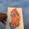 Heavenly Specimen Face #18 Drawing, Angelic realms, otherworldly, heavenly, angel face divinities, identicaleternalsuns, beautiful creatures, odd core, sacred, spiritual, divine, grace, creature, trippy, heavenly specimen, angel face, brilliance, drawing, ecstatic, glorious, love, precious, spiritual, new earth, pretty entities, DenleyTwins, Mixed media drawings, colorful drawings, detailed art, artwork, art design, whimsical illustrations, alien drawing, alien creature art, creature drawing, bizarre art