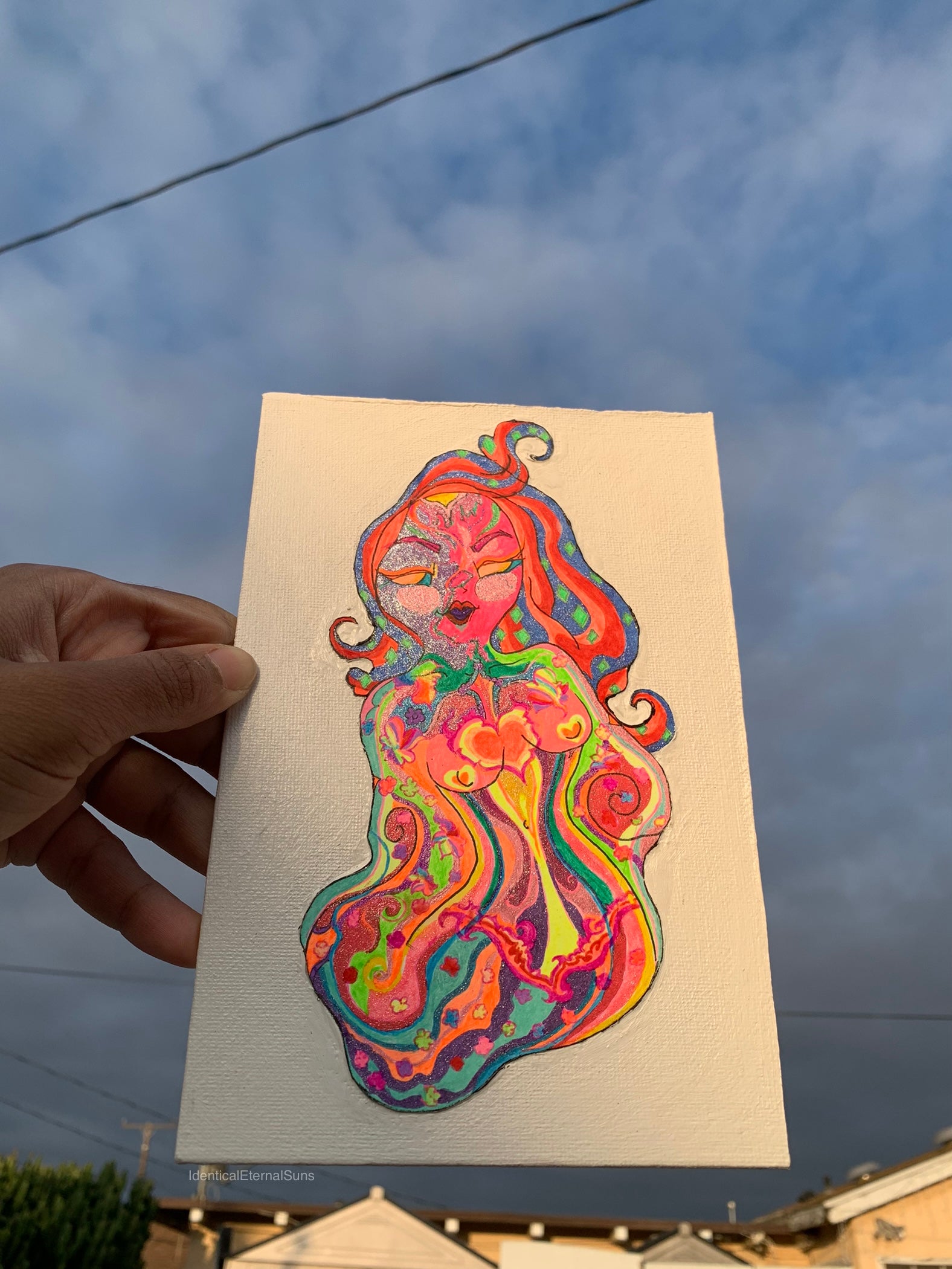 Heavenly Specimen Face #18 Drawing, Angelic realms, otherworldly, heavenly, angel face divinities, identicaleternalsuns, beautiful creatures, odd core, sacred, spiritual, divine, grace, creature, trippy, heavenly specimen, angel face, brilliance, drawing, ecstatic, glorious, love, precious, spiritual, new earth, pretty entities, DenleyTwins, Mixed media drawings, colorful drawings, detailed art, artwork, art design, whimsical illustrations, alien drawing, alien creature art, creature drawing, bizarre art