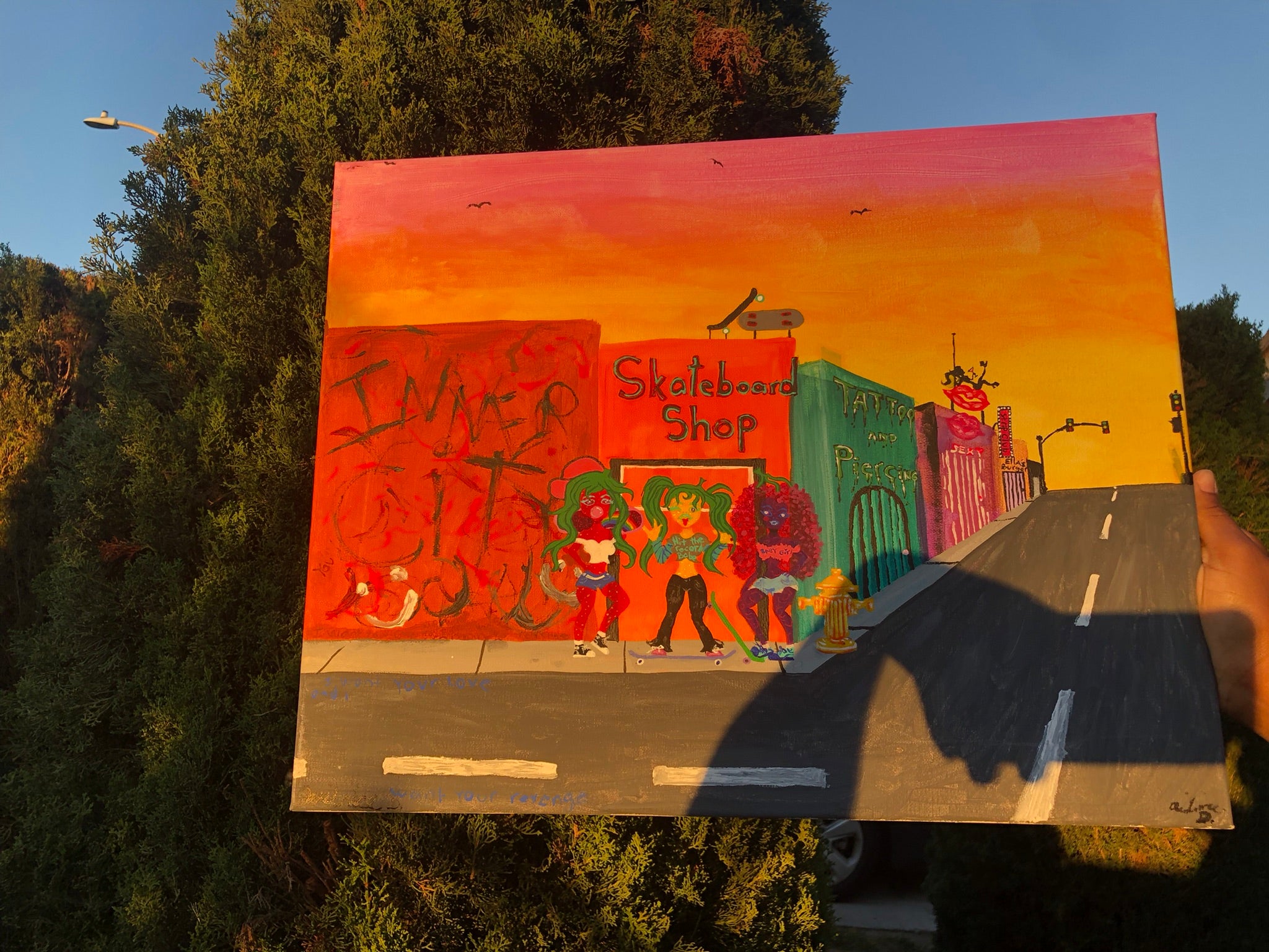 Inner city babes Skatergirl edition Original Painting