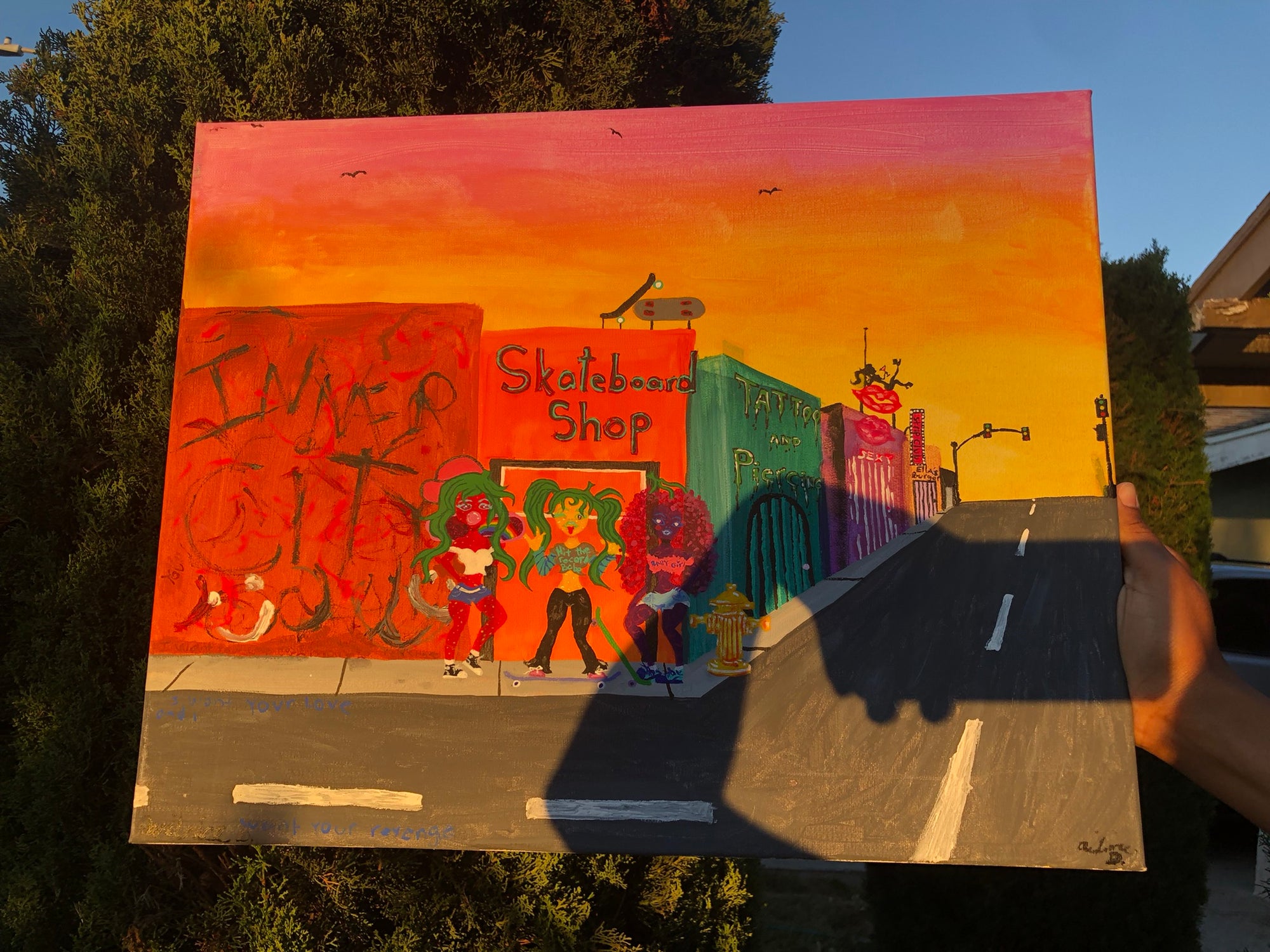 Inner city babes Skatergirl edition Original Painting