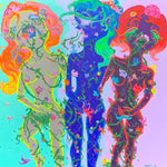 Sisterhood painting, Conjoined triplets painting, Three conjoined creatures, Three conjoined sisters painting, Three conjoined women painting, Three conjoined women art, Divine feminine painting, Female sexuality art, The three conjoined floral flower giant petalestia sisters Identicaleternalsuns, Art collector