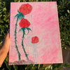 Loving Rose Parents with their Rose Child Original Painting