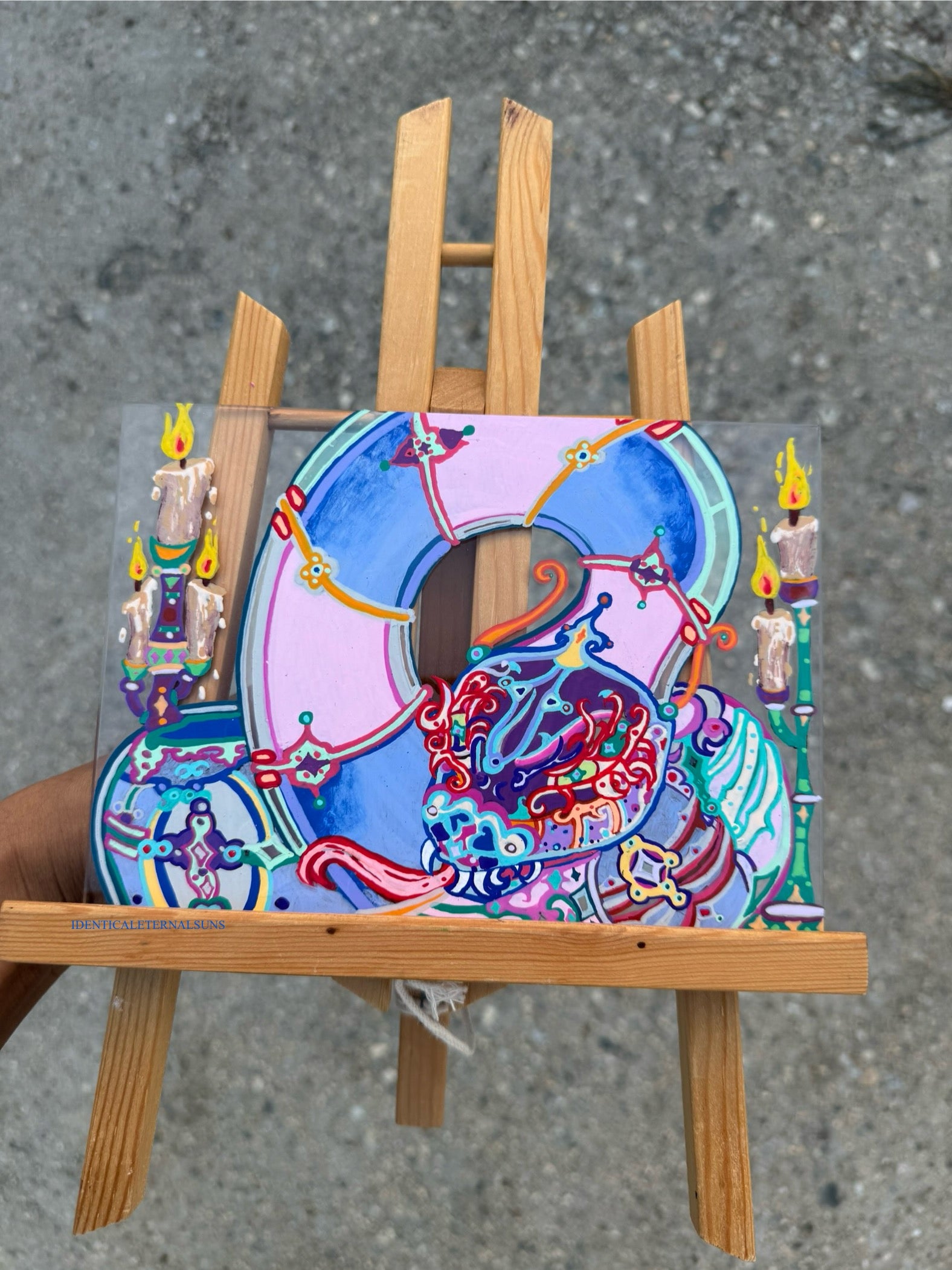 Serpentine, Celestial creature, ancient secrets, cosmic wisdom, rainbow hues, iridescent scales, flaming aura, elemental serpent art, medieval whimsy, mystical illumination, enigmatic presence, Divine order and chaos, Holy fire, guardian of knowledge, fantastical art, surreal paintings, whimsical artwork, colorful surrealism, detailed fantasy art, highly detailed paintings, maximalist art, colorful fine art, imaginative paintings, dreamlike art, narrative art, expressive art, detailed contemporary art