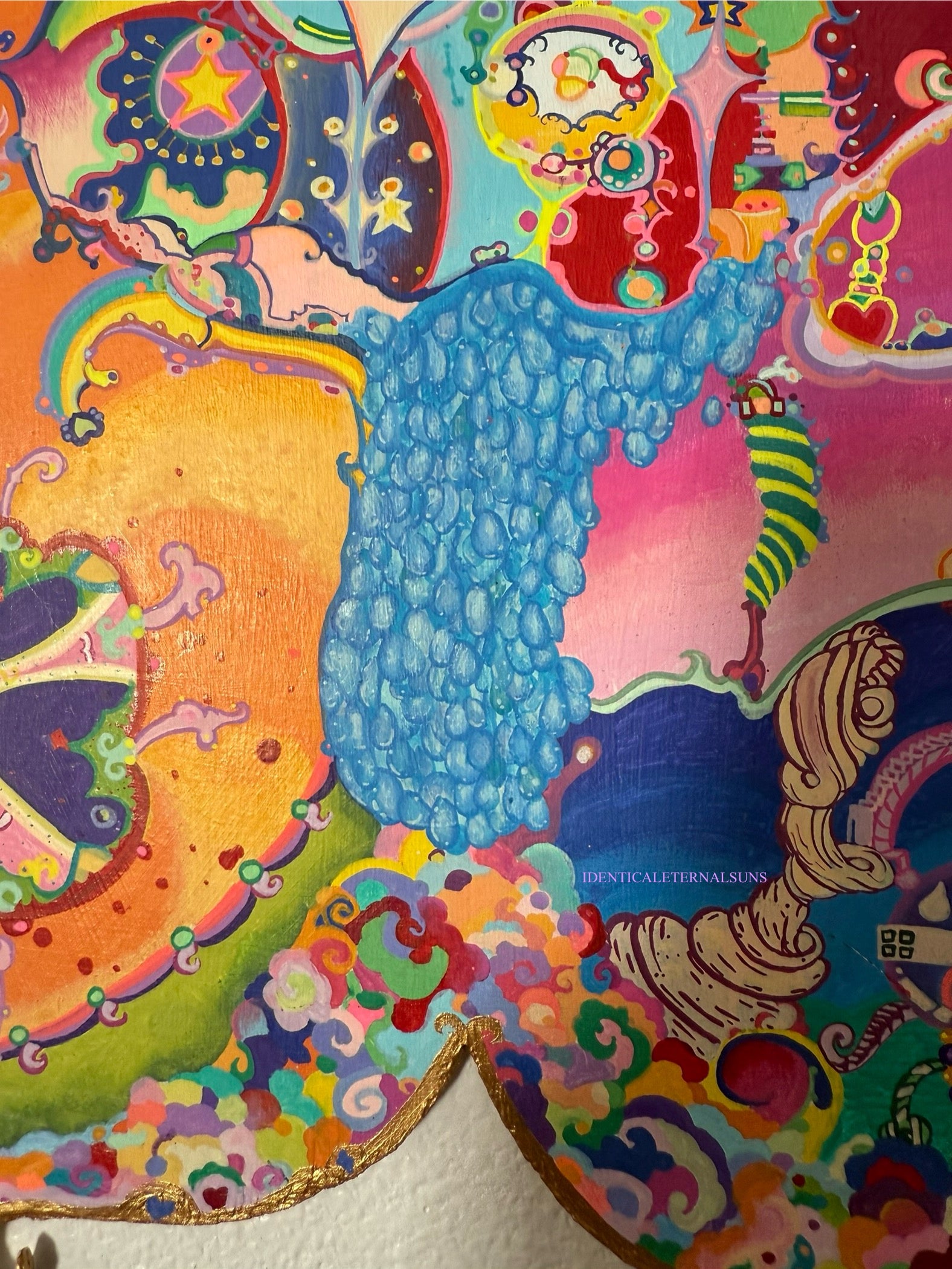 Emotional rollercoaster, surrealism, heart-opening, fantastical, otherworldly, whimsical, wonderland, inner security, sanctification, paradise, euphoria, love, devotion, reciprocity, emotional intelligence, melancholy, heroic, blessedness. fantastical art, surreal paintings, whimsical artwork, colorful surrealism, detailed fantasy art, vibrant surreal art, highly detailed paintings, maximalist art, colorful fine art, imaginative paintings, dreamlike art, narrative art, expressive art, detailed contemporary 