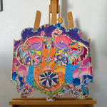 Emotional rollercoaster, surrealism, heart-opening, fantastical, otherworldly, whimsical, wonderland, inner security, sanctification, paradise, euphoria, love, devotion, reciprocity, emotional intelligence, melancholy, heroic, blessedness. fantastical art, surreal paintings, whimsical artwork, colorful surrealism, detailed fantasy art, vibrant surreal art, highly detailed paintings, maximalist art, colorful fine art, imaginative paintings, dreamlike art, narrative art, expressive art, detailed contemporary 