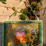 Iridescent Golden Sunflower Goddess Original wall hanging painting