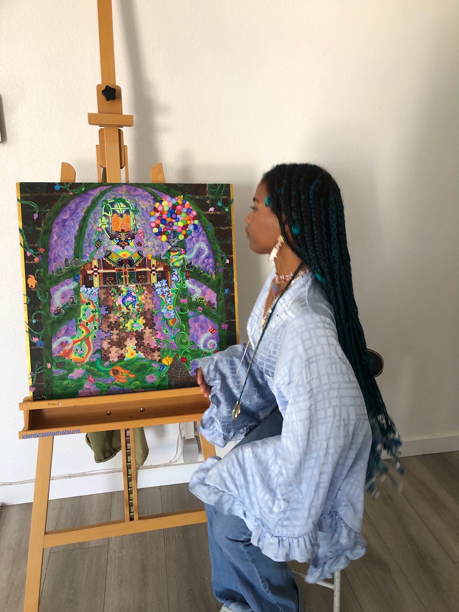 Identicaleternalsuns, DenleyTwins, whimsical Radiant otherworldly majestic glorious fantastical eternallove Ecstatic divine colorful light kidcore surrealism heartfelt musical artcollector heartopening heavenly intergalactic uniquefinds identicaleternalsuns supernatural wonderland euphoria soulevolution puzzlepieceman subconsciousmind growinpains ego egodeath spirituality transformation terrarium plantpainting gardengrove naturelovers fantasy identicaleternalsuns artist surrealism melancoly art, colorful