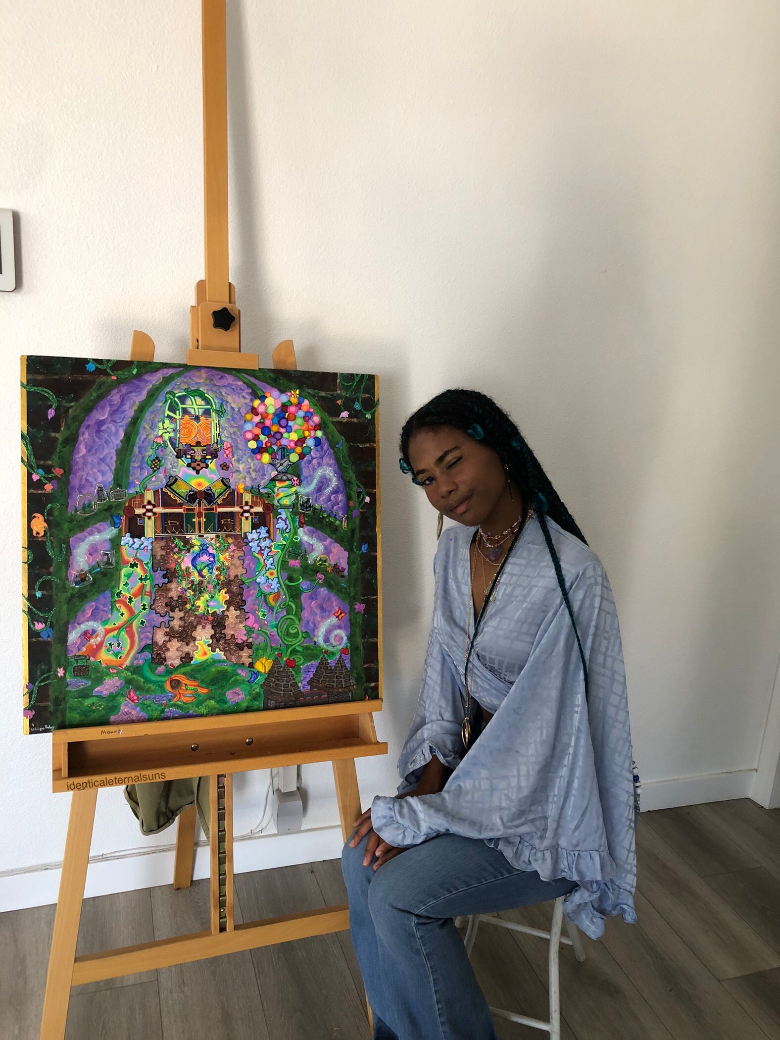 Identicaleternalsuns, DenleyTwins, whimsical Radiant otherworldly majestic glorious fantastical eternallove Ecstatic divine colorful light kidcore surrealism heartfelt musical artcollector heartopening heavenly intergalactic uniquefinds identicaleternalsuns supernatural wonderland euphoria soulevolution puzzlepieceman subconsciousmind growinpains ego egodeath spirituality transformation terrarium plantpainting gardengrove naturelovers fantasy identicaleternalsuns artist surrealism melancoly art, colorful