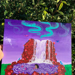 Climbing Rose Waterfall Sanctuary Original Painting