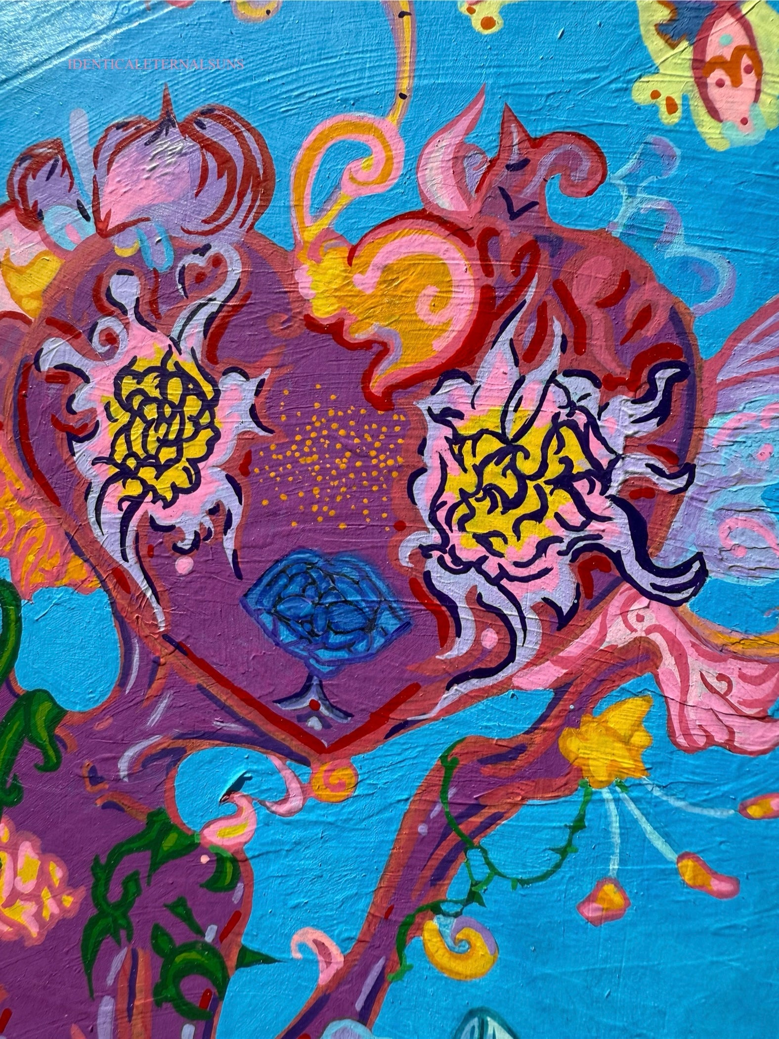 Hyacinth Muse Original Painting, Hyacinths, hyacinth flowers, divine feminine art, sublime, nature art, feminine principle, gentleness, mercifulness, peaceful, grace, poise, delicate beauty, detailed art, surrealism, fairie, fairy, liberation, muse, heavenly art, heavens, colorful artwork, fantastical art, surreal paintings, whimsical artwork, colorful surrealism, detailed fantasy art, vibrant surreal art, highly detailed paintings, maximalist art, colorful fine art, imaginative paintings, dreamlike art, na