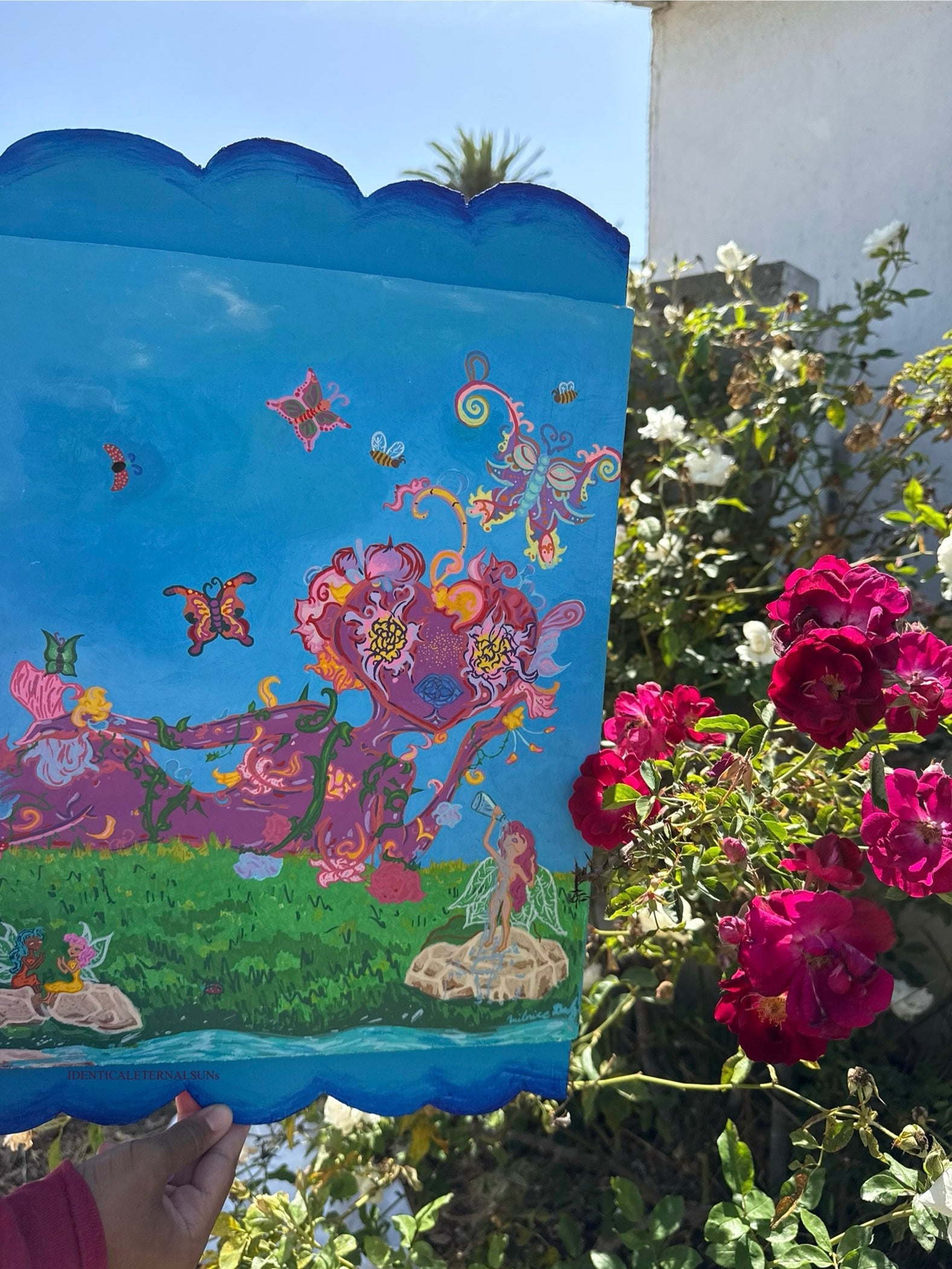 Hyacinth Muse Original Painting, Hyacinths, hyacinth flowers, divine feminine art, sublime, nature art, feminine principle, gentleness, mercifulness, peaceful, grace, poise, delicate beauty, detailed art, surrealism, fairie, fairy, liberation, muse, heavenly art, heavens, colorful artwork, fantastical art, surreal paintings, whimsical artwork, colorful surrealism, detailed fantasy art, vibrant surreal art, highly detailed paintings, maximalist art, colorful fine art, imaginative paintings, dreamlike art, na