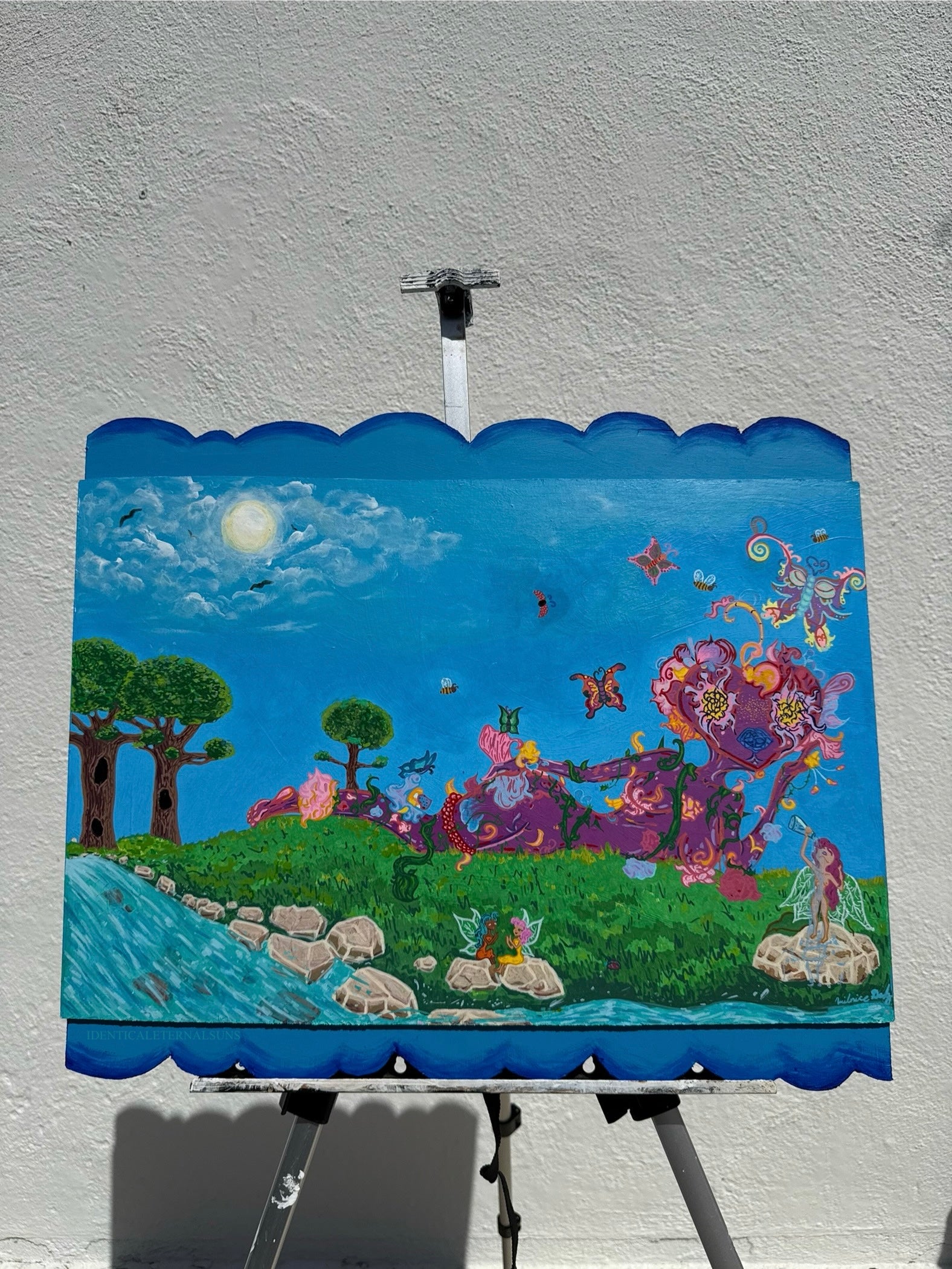 Hyacinth Muse Original Painting, Hyacinths, hyacinth flowers, divine feminine art, sublime, nature art, feminine principle, gentleness, mercifulness, peaceful, grace, poise, delicate beauty, detailed art, surrealism, fairie, fairy, liberation, muse, heavenly art, heavens, colorful artwork, fantastical art, surreal paintings, whimsical artwork, colorful surrealism, detailed fantasy art, vibrant surreal art, highly detailed paintings, maximalist art, colorful fine art, imaginative paintings, dreamlike art, na