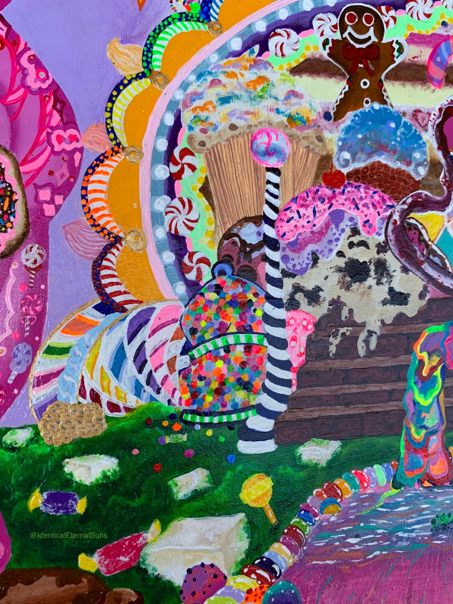 Sugar Bear Palace, Sugar Bear Palace Original Painting, Identicaleternalsuns, art collection, DenleyTwins, whimsical, interactiveart, majestic, ecstatic, colorful, wonderland, surrealism, childlike, visionaryart, art ,painting, expression, sugarbears, uniquefinds, sweetheart, homesweethome, candyshop, bearart, nostalgia, sugar, candy, candyland, palace, sweettooth, dessert, kindness, otherworldly, cute, empathy, sugarbearartwork, bakeryart, candystoreartwork, candyshopart,