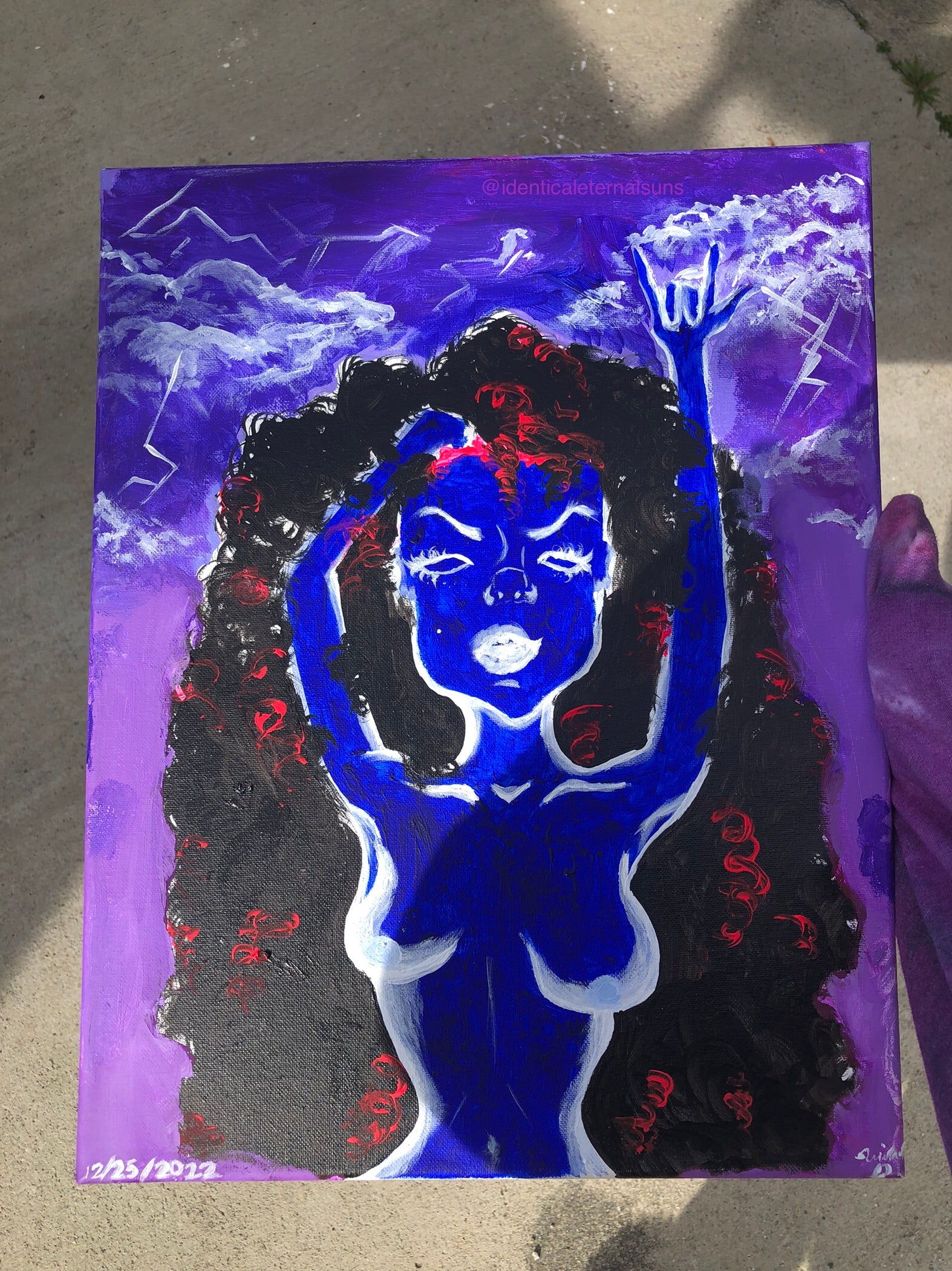 Blue girl of the sun Original Painting