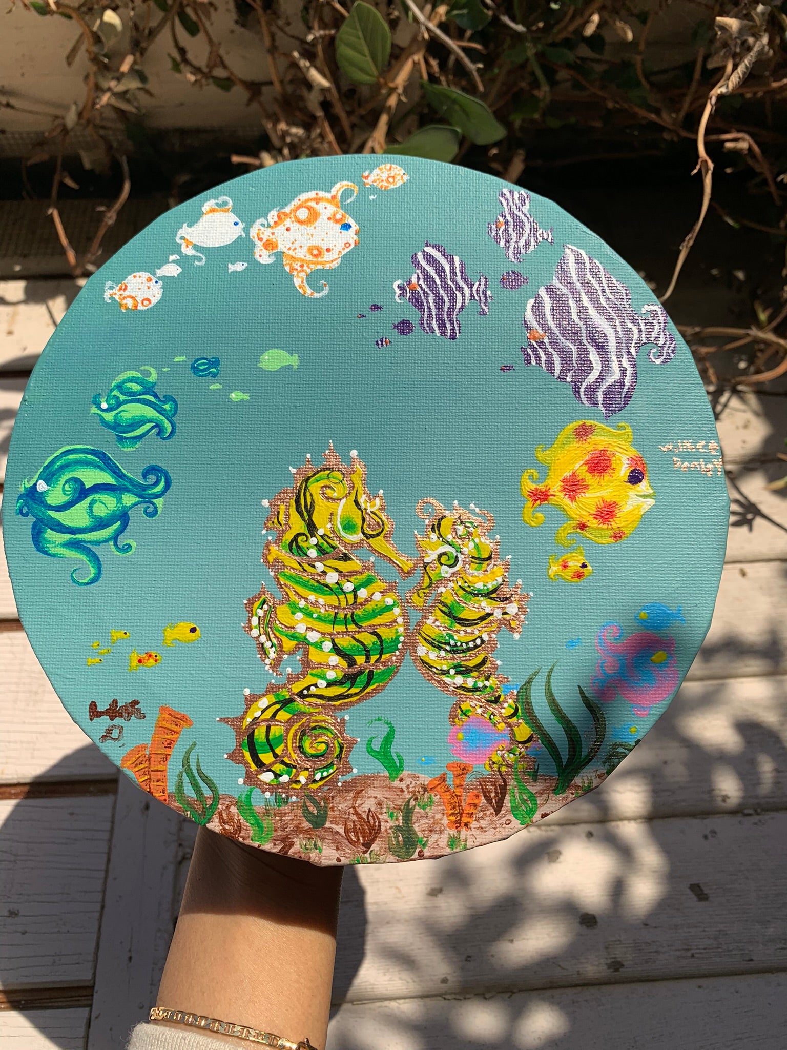 Kindred Spirits Sea Horse Lovers Original Painting
