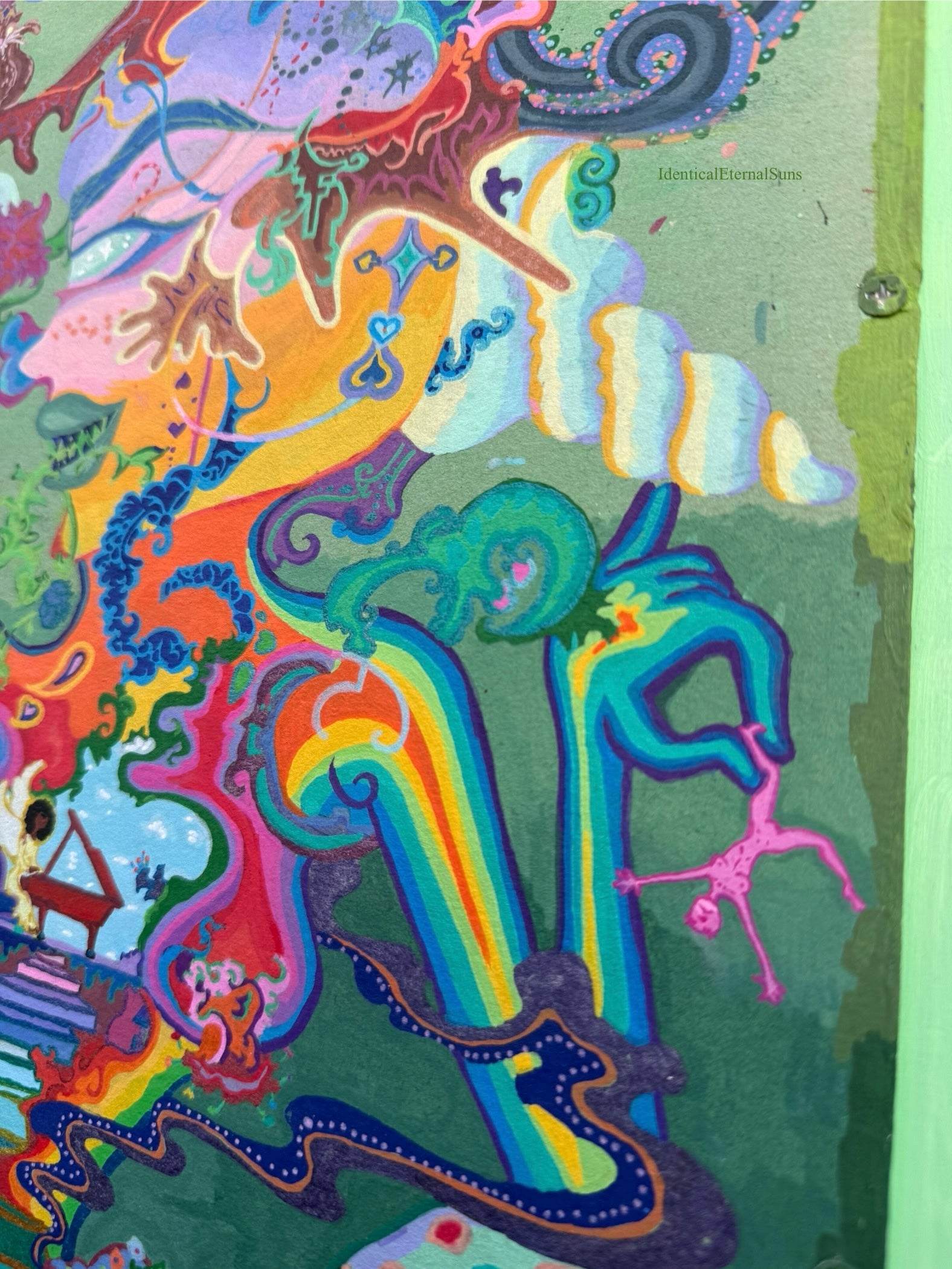 Seafoam, Siren Art, ethereal, surrealism, surreal art, detailed artwork, colorpop art, neon trippy, trippy landscapes, alien art, toxic wasteland inspired, Siren energy, subconscious mind, unconscious mind, bismuth, bismuth crystal inspo, crystal painting, whimsical, whimsy goth, IdenticalEternalSuns, Denley Twins, fantastical art, surreal paintings, whimsical artwork, colorful surrealism, detailed fantasy art, vibrant surreal art, highly detailed paintings, maximalist art, colorful fine art imaginative art