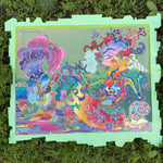 Seafoam, Siren Art, ethereal, surrealism, surreal art, detailed artwork, colorpop art, neon trippy, trippy landscapes, alien art, toxic wasteland inspired, Siren energy, subconscious mind, unconscious mind, bismuth, bismuth crystal inspo, crystal painting, whimsical, whimsy goth, IdenticalEternalSuns, Denley Twins, fantastical art, surreal paintings, whimsical artwork, colorful surrealism, detailed fantasy art, vibrant surreal art, highly detailed paintings, maximalist art, colorful fine art imaginative art