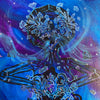 Blue Crystal Lotus Heart Original Painting