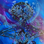 Blue Crystal Lotus Heart Original Painting