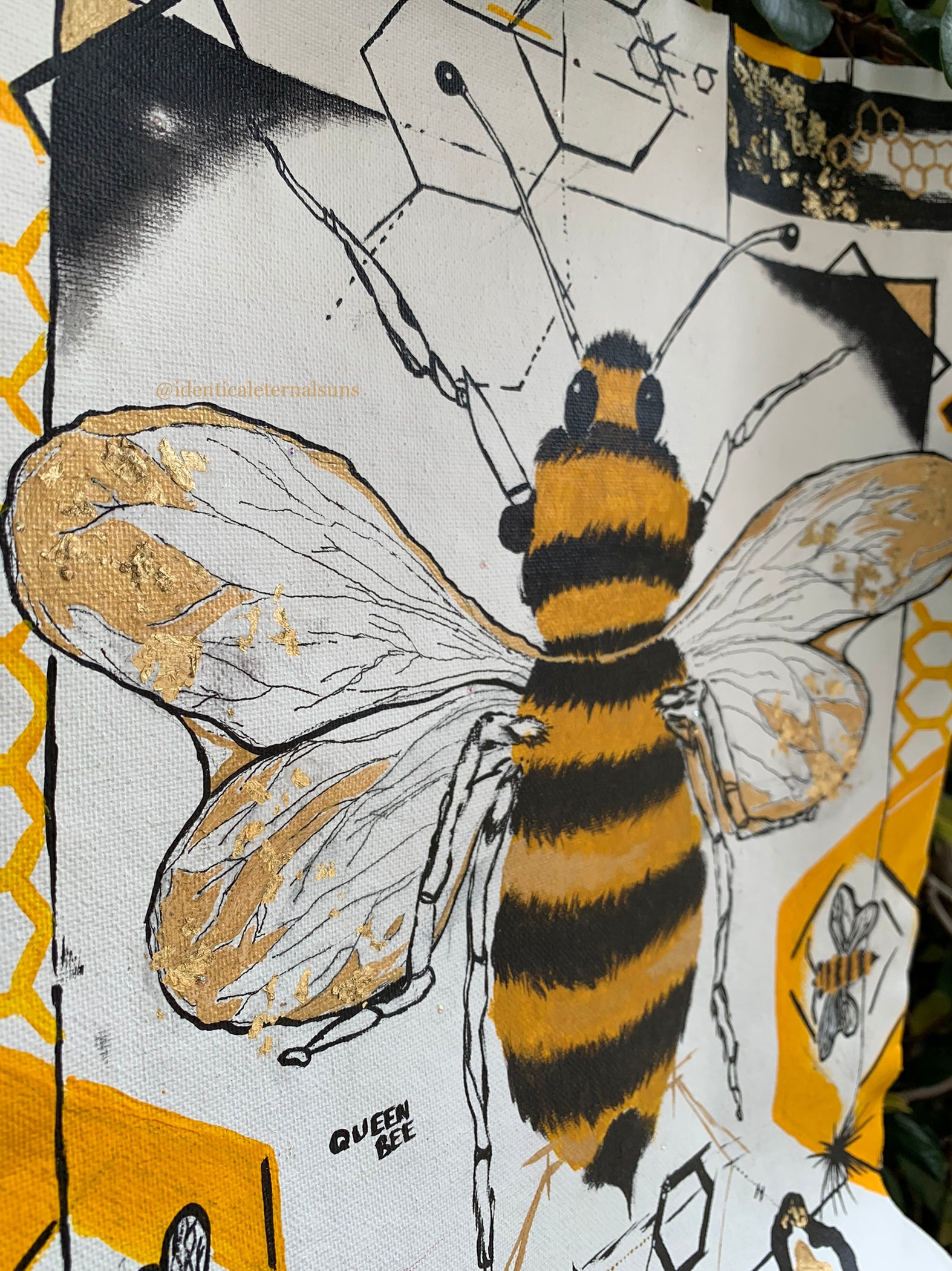 Geometrical Honey Bee Original Painting