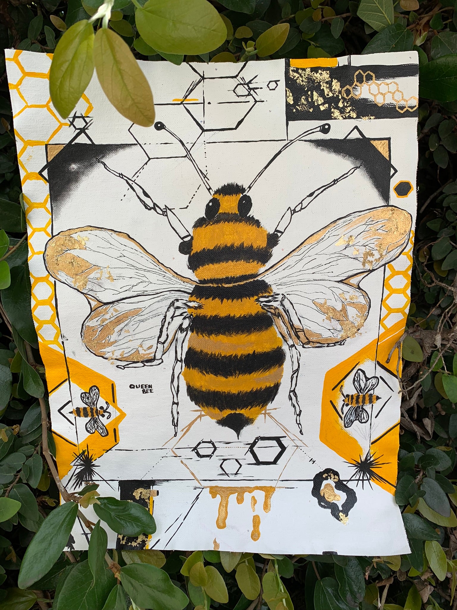 Geometrical Honey Bee Original Painting