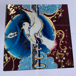 Avian Blue Golden Dove of Serenity Embellished Original Painting