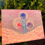 Sky Femme Eternal Spiral Creatrix original painting, Divine feminine, her powerful creation energy that resides within her DNA. The cosmic womb of creation artwork. The sacred geometry of swirls that resembles the expansion of eternal life. Sky femme eternal spiral creatrix artwork. Divine Feminine painting. Sacred feminine artwork. Eternal Spiral of Life artwork, Identicaleternalsuns