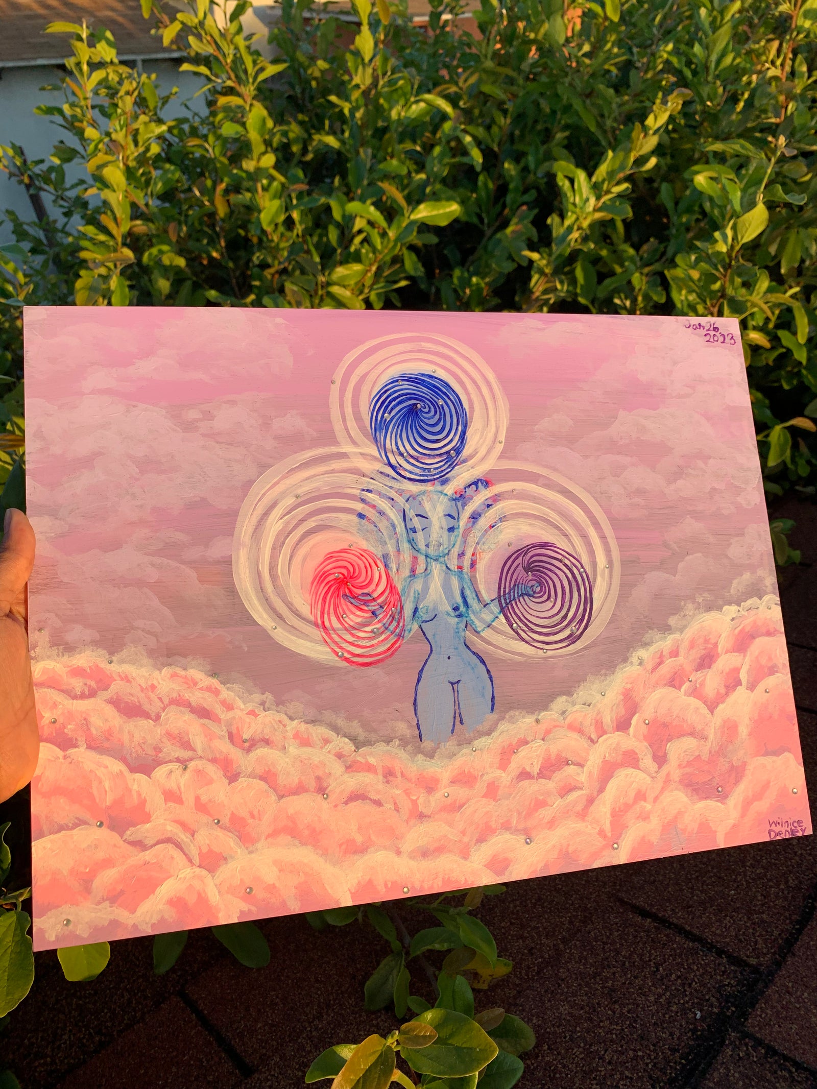 Sky Femme Eternal Spiral Creatrix original painting, Divine feminine, her powerful creation energy that resides within her DNA. The cosmic womb of creation artwork. The sacred geometry of swirls that resembles the expansion of eternal life. Sky femme eternal spiral creatrix artwork. Divine Feminine painting. Sacred feminine artwork. Eternal Spiral of Life artwork, Identicaleternalsuns