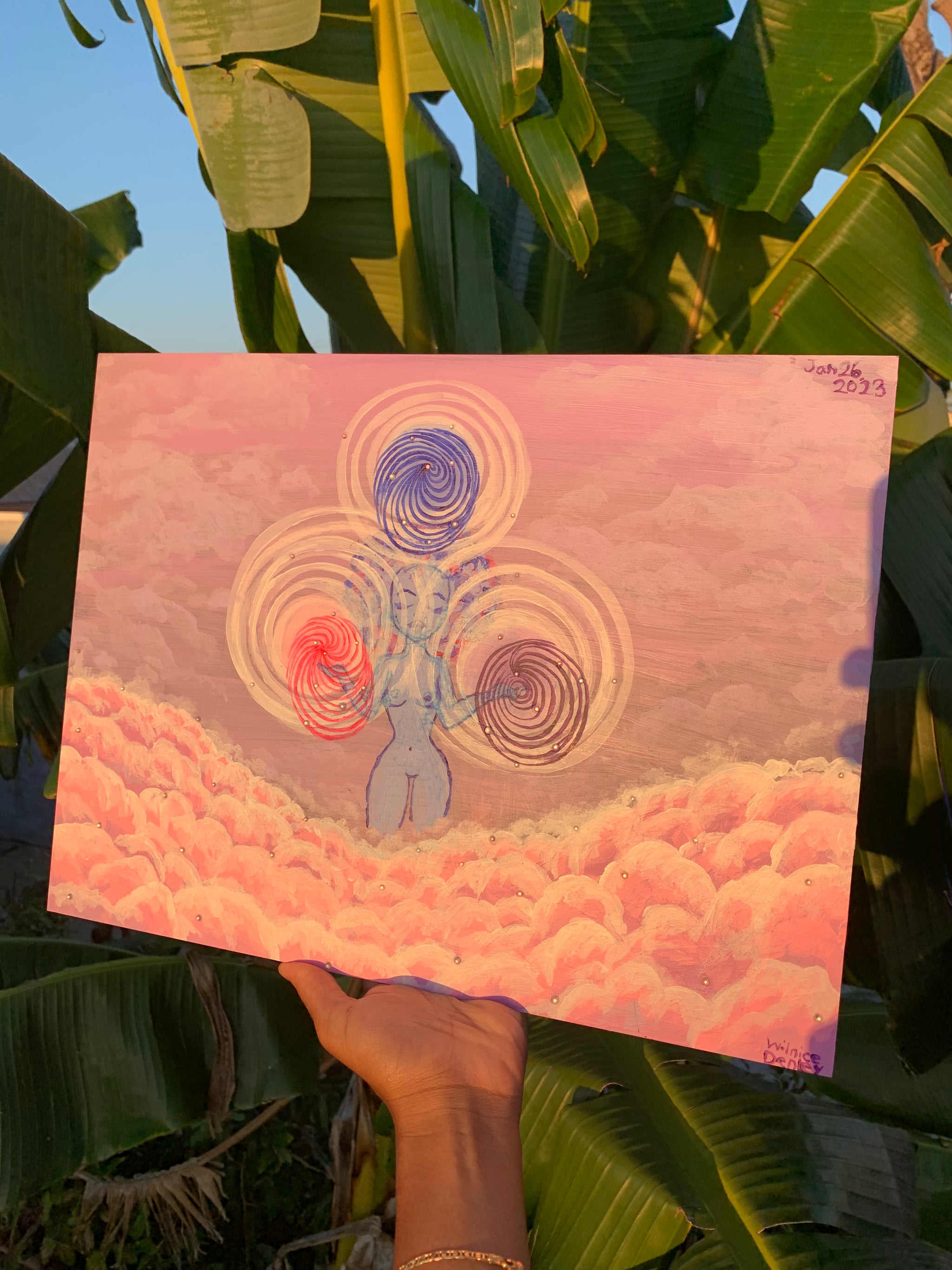 Sky Femme Eternal Spiral Creatrix original painting, Divine feminine, her powerful creation energy that resides within her DNA. The cosmic womb of creation artwork. The sacred geometry of swirls that resembles the expansion of eternal life. Sky femme eternal spiral creatrix artwork. Divine Feminine painting. Sacred feminine artwork. Eternal Spiral of Life artwork, Identicaleternalsuns