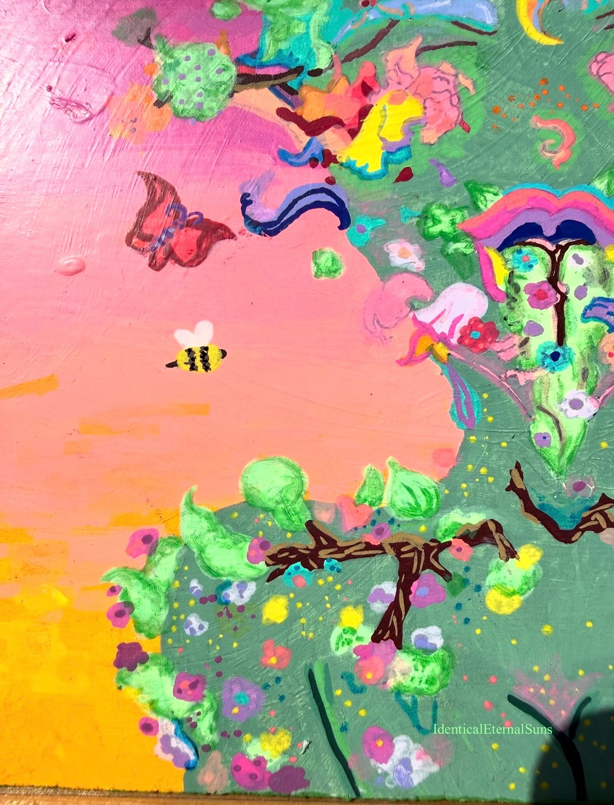 Flower Consumption Slide-in Original Painting, floral fusion, Surrealism, flower anomaly, nature art trippy, BotanicalBeauty Unique flower anomaly art, garden enthusiasts, floral fusion, rare crossbred blossoms, botanical beauty, nature-inspired surrealism,&nbsp;pashimina, surrealism, flower consumption trippyfantastical art, surreal paintings, whimsical artwork, colorful surrealism, detailed fantasy art, vibrant surreal art, highly detailed paintings, maximalist art, colorful fine art, imaginative painting