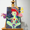 The girl with the stars in her eyes Original painting Embellished, Stellar heavens, Divine Feminine, Earth Angel, Quantum leaping, Angel, Angelic body, Crown, Heart alignment, Celestial Body, Purity, Sainthood, Starry night, Starborn, Ancient gatekeeper, Blossoming, Awakening, Lightbody, fantastical art, surreal paintings, whimsical artwork, colorful surrealism, detailed fantasy art, vibrant surreal art, highly detailed paintings, maximalist art, colorful fine art, imaginative paintings, dreamlike art
