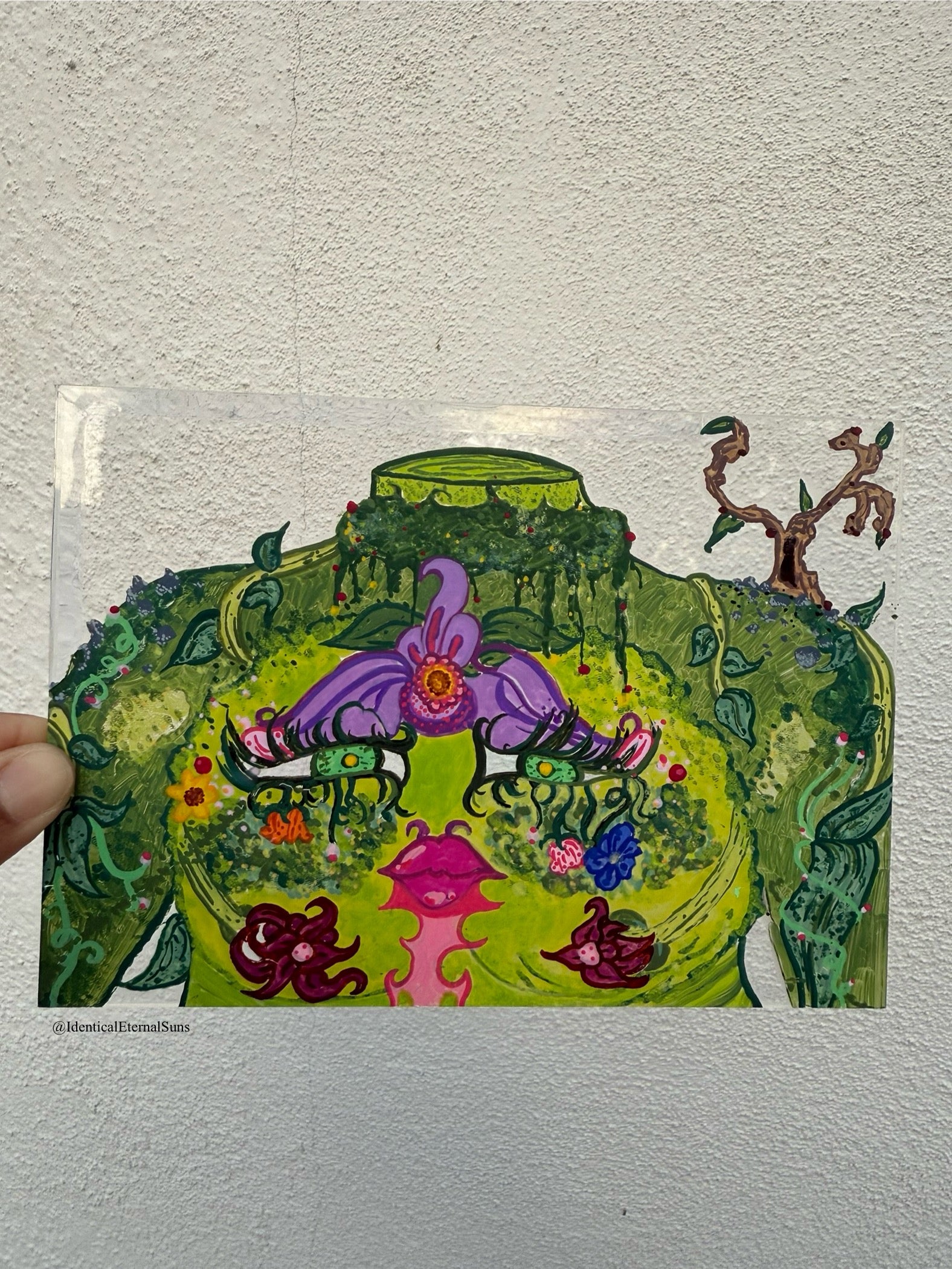 Viridiana Original Painting, Grounded, Sublime, self reliant, high self esteem, confidence, fresh energy, calm mind, wholeness within, inner peace, tranquility, breath of fresh air, abundance, full of life, nature lovers, plant lovers, divine feminine energy, gracefulness and poise