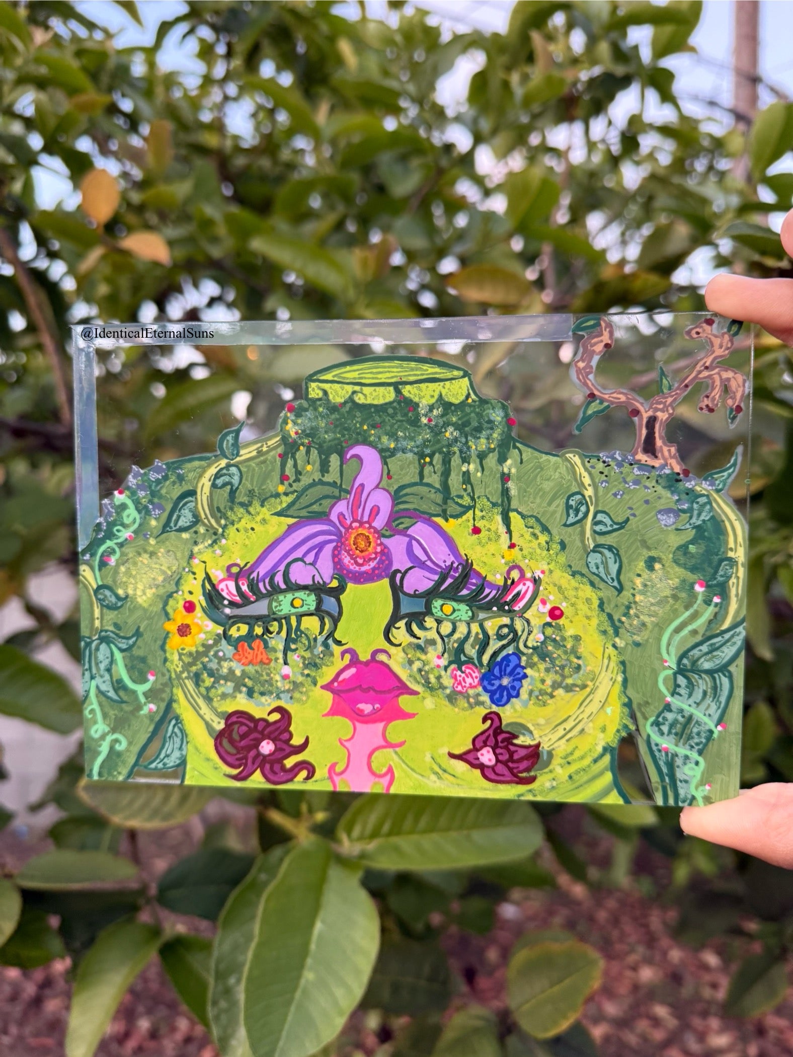 Viridiana Original Painting, Grounded, Sublime, self reliant, high self esteem, confidence, fresh energy, calm mind, wholeness within, inner peace, tranquility, breath of fresh air, abundance, full of life, nature lovers, plant lovers, divine feminine energy, gracefulness and poise