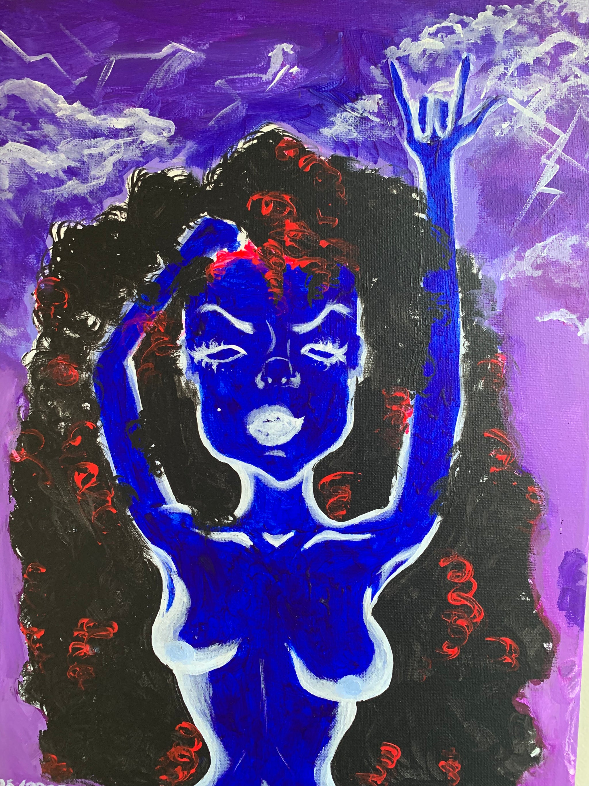 Blue girl of the sun Original Painting